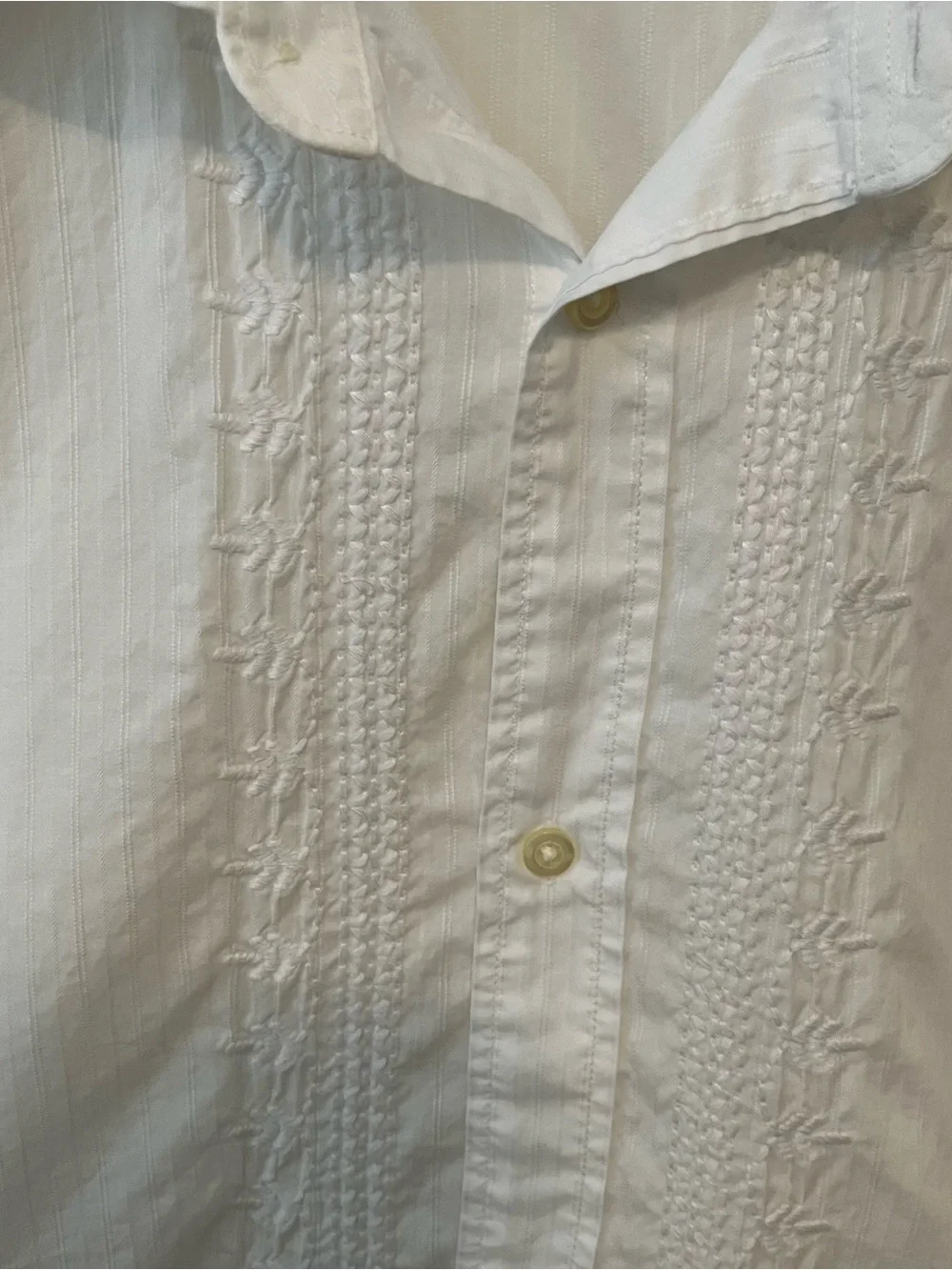 VTG Men's Banana Republic Relaxed Fit Embroidered Resort Shirt Sz. XL White Y2K